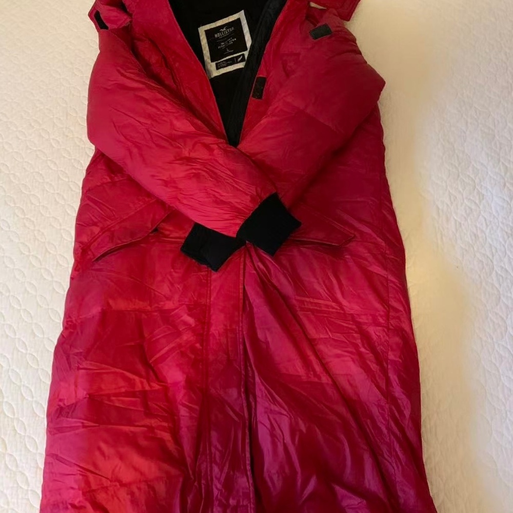Ankle length Long, Red, Hollister, Down Jacket. Measure please see picture #4&5